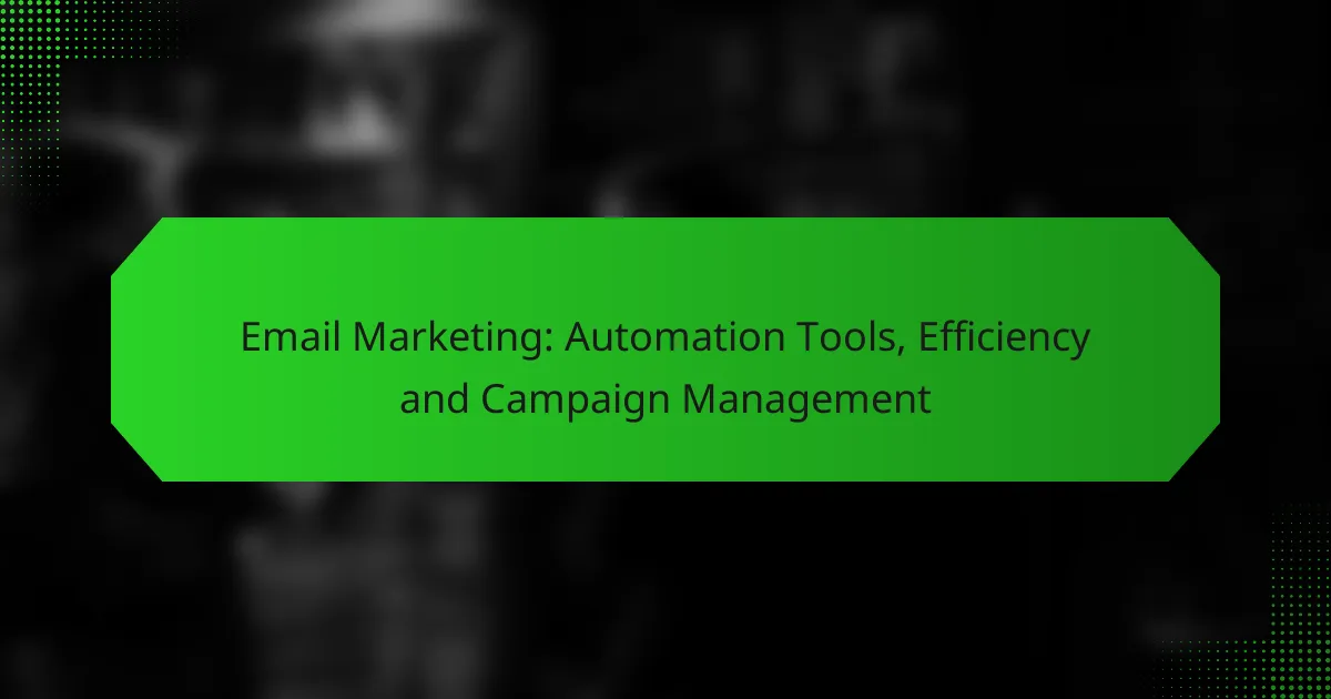 E-Mail-Marketing: Automatisierungstools, Effizienz und Kampagnenmanagement