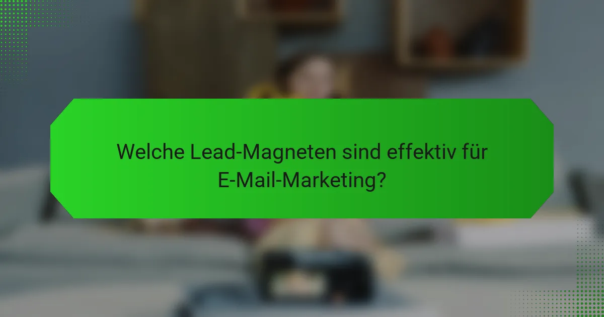 Welche Lead-Magneten sind effektiv für E-Mail-Marketing?
