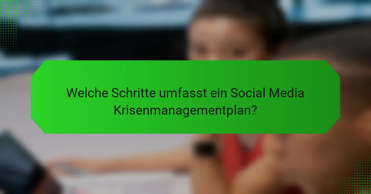 Welche Schritte umfasst ein Social Media Krisenmanagementplan?
