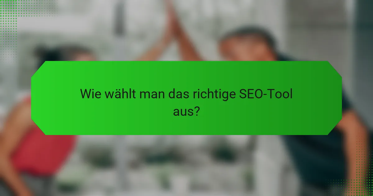 Wie wählt man das richtige SEO-Tool aus?